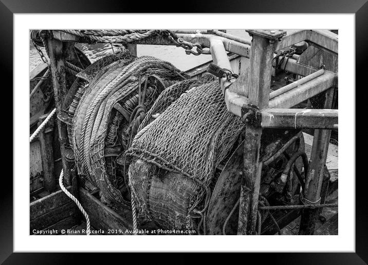 The Trawl Winch Framed Mounted Print by Brian Roscorla