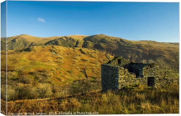 Abandoned Barn UpperTroutbeck Valley Lake District Canvas Print by Nick Jenkins