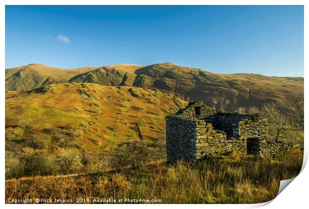 Abandoned Barn UpperTroutbeck Valley Lake District Print by Nick Jenkins