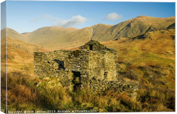 Abandoned Barn Upper Troutbeck Valley Lake Distric Canvas Print by Nick Jenkins