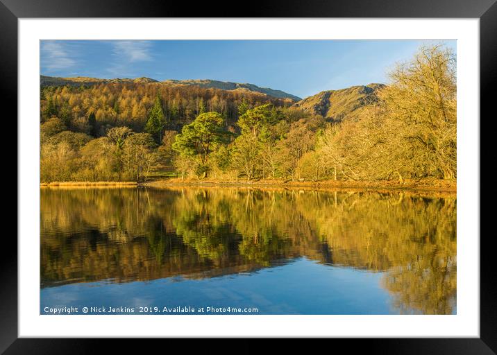 Coniston Water on a sunny Winter day Lake District Framed Mounted Print by Nick Jenkins