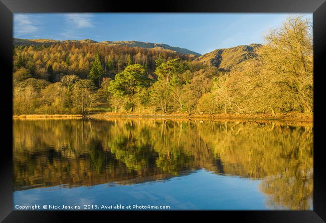 Coniston Water on a sunny Winter day Lake District Framed Print by Nick Jenkins