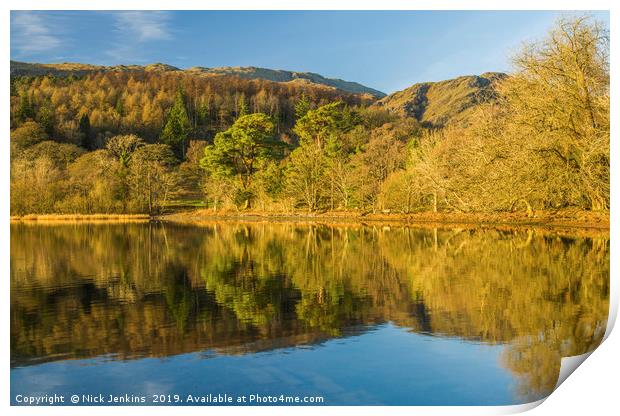 Coniston Water on a sunny Winter day Lake District Print by Nick Jenkins