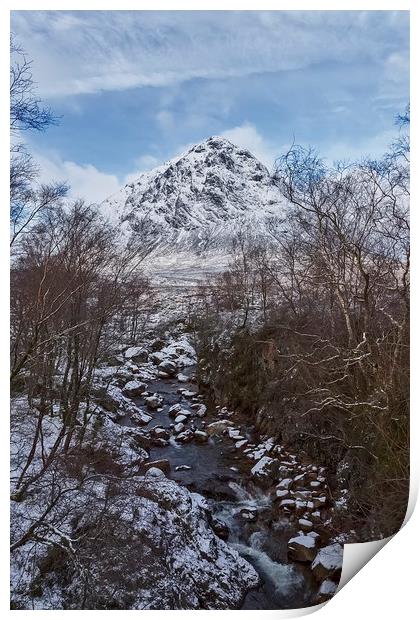 Buaichaille Etive Mor and The River Coupall Print by Derek Beattie