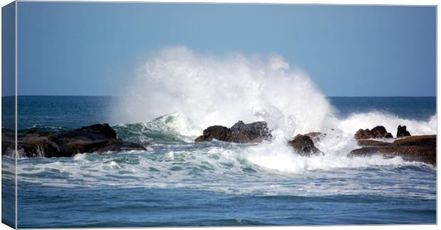 Waves Crashing at Playa Guionnes Canvas Print by james balzano, jr.