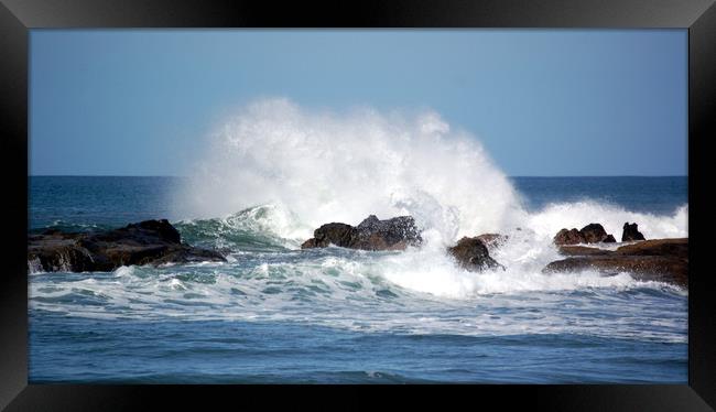 Waves Crashing at Playa Guionnes Framed Print by james balzano, jr.