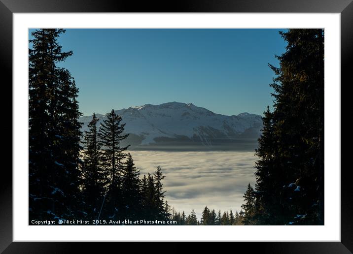 Mountain above the clouds Framed Mounted Print by Nick Hirst