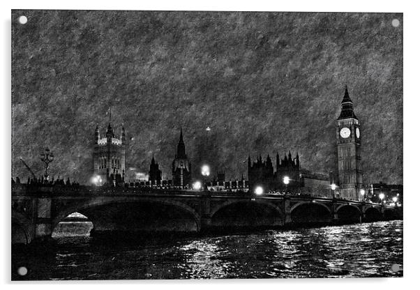 Westminster Bridge, Big Ben and The Houses of Parl Acrylic by Dawn O'Connor