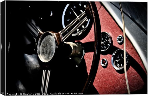 Classic Car Interior Canvas Print by Connor Carter
