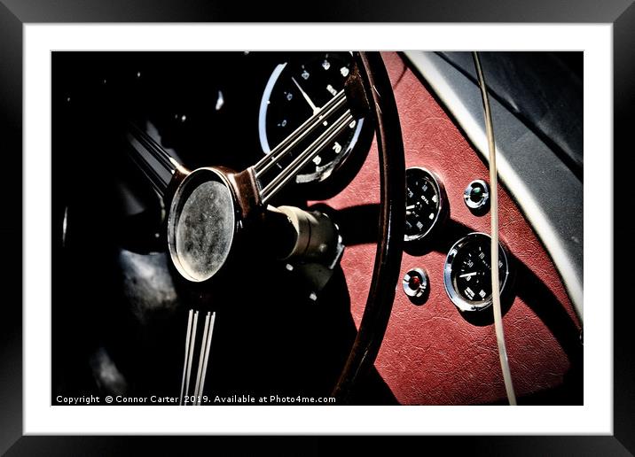 Classic Car Interior Framed Mounted Print by Connor Carter