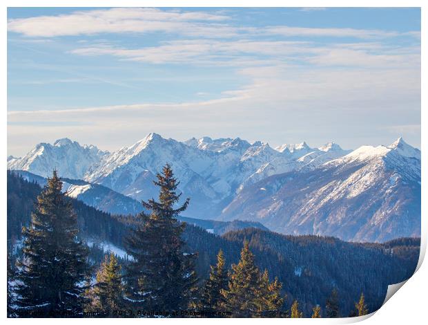 Austrian Mountains Print by Keith Campbell