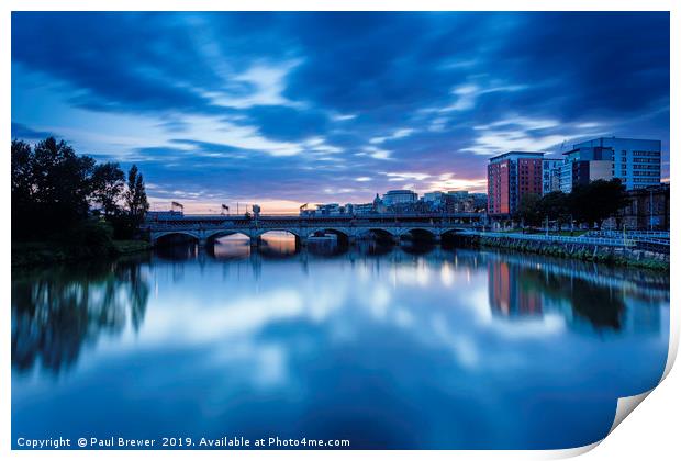 The River Clyde at Sunset Print by Paul Brewer