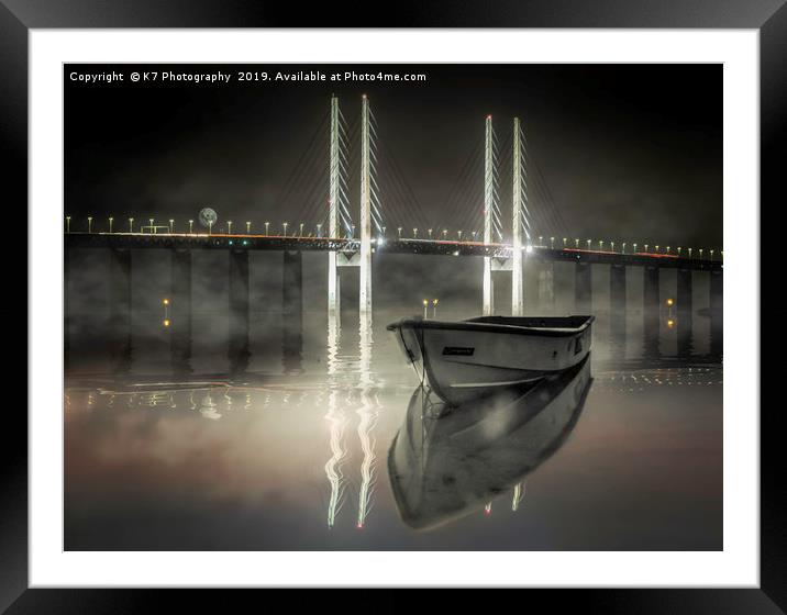 The Bridge - Reflections in the Oresund Framed Mounted Print by K7 Photography
