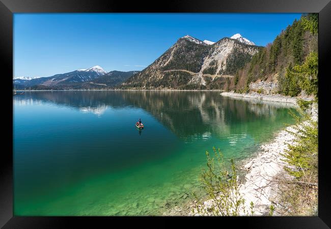  Lake Walchen, Bavaria Framed Print by peter schickert