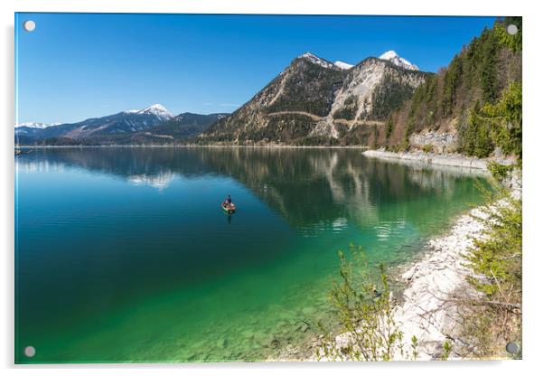  Lake Walchen, Bavaria Acrylic by peter schickert