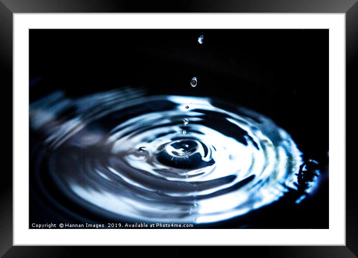 Water drop ripple Framed Mounted Print by Hannan Images