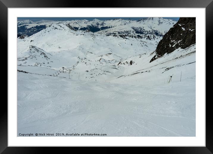 Down the mogul field Framed Mounted Print by Nick Hirst