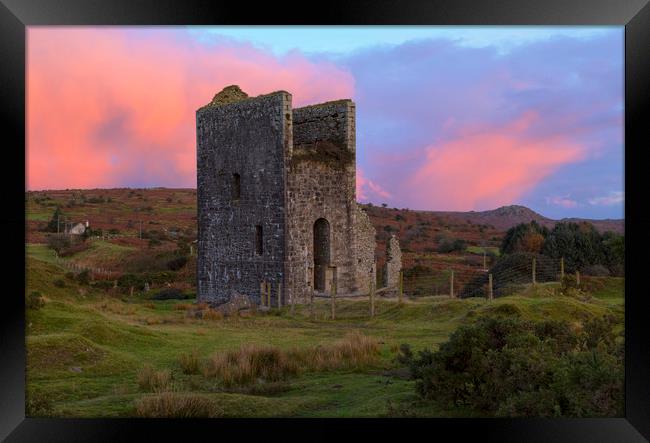 Wheal Jenkin Mine on Bodmin Moor Framed Print by CHRIS BARNARD