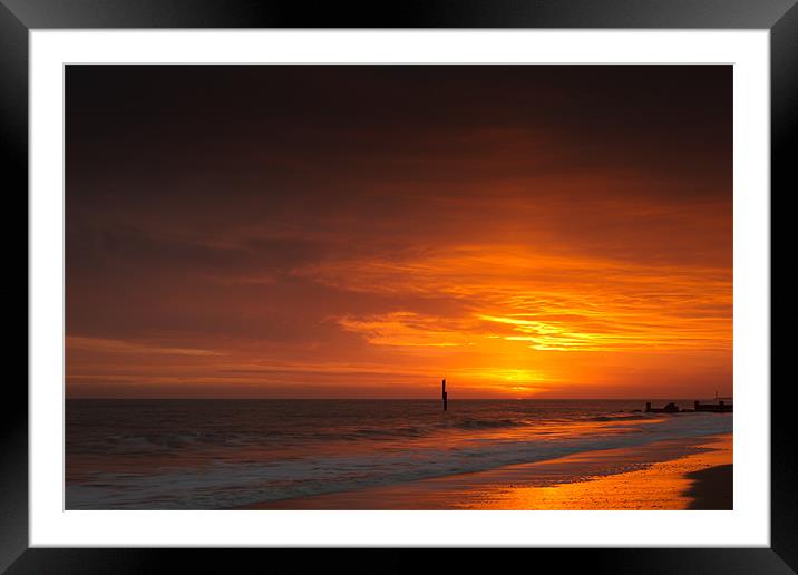 Fire in the sky Framed Mounted Print by Simon Wrigglesworth