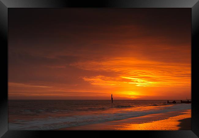 Fire in the sky Framed Print by Simon Wrigglesworth
