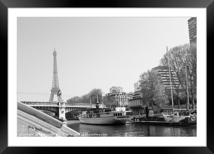 Black and White of the River Seine Framed Mounted Print by Nick Hirst