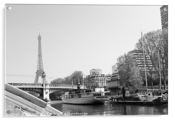 Black and White of the River Seine Acrylic by Nick Hirst