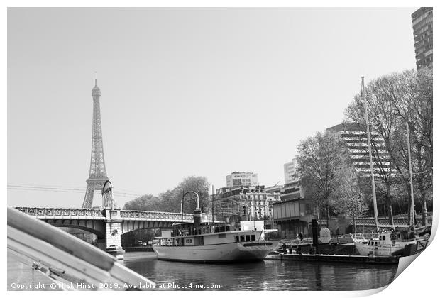 Black and White of the River Seine Print by Nick Hirst