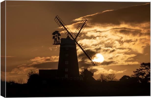 Burnham Overy Staithe mill at sunrise  Canvas Print by Gary Pearson