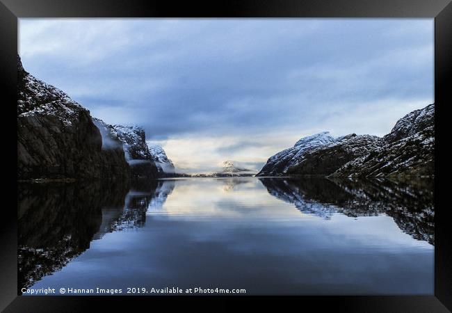 Norway Fjord in winter Framed Print by Hannan Images