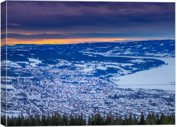 Lillehammer during the winter Canvas Print by Hamperium Photography