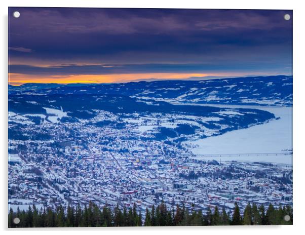 Lillehammer during the winter Acrylic by Hamperium Photography