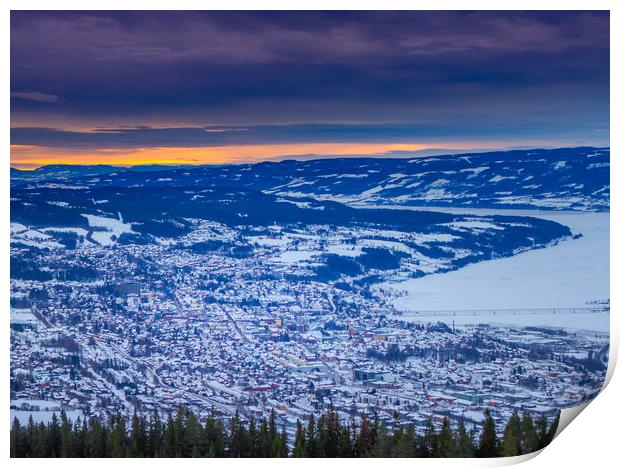 Lillehammer during the winter Print by Hamperium Photography