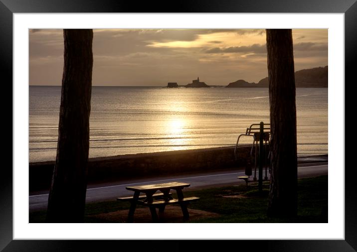 A bench with a view Framed Mounted Print by Leighton Collins