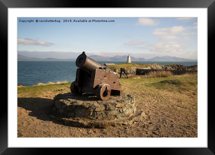 Cannon On Llanddwyn Island Framed Mounted Print by rawshutterbug 