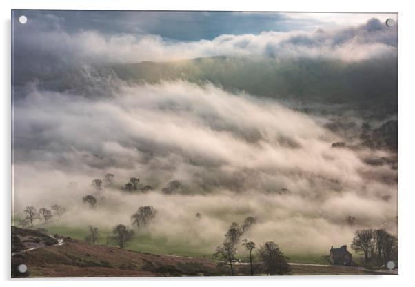 Hope Valley Inversion, Peak District Acrylic by John Finney