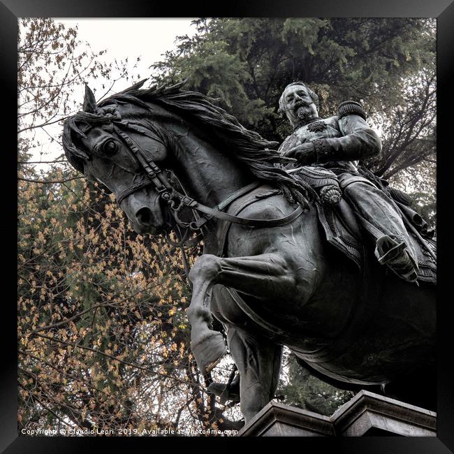 The statue of Emperor Napoleon III on horseback Framed Print by Claudio Lepri