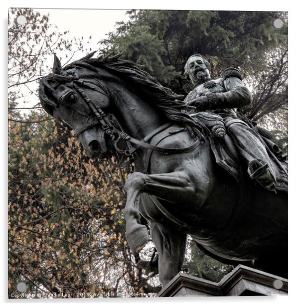 The statue of Emperor Napoleon III on horseback Acrylic by Claudio Lepri