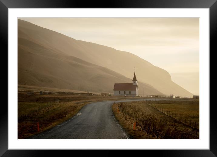 Church in Iceland Framed Mounted Print by Julian Mitchell