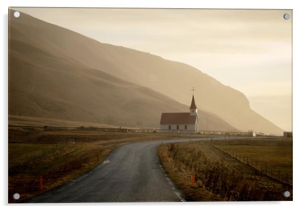 Church in Iceland Acrylic by Julian Mitchell