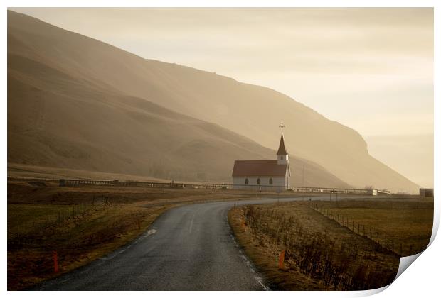 Church in Iceland Print by Julian Mitchell