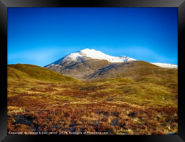 Ben Lawers on a sunny  winters' day Framed Print by yvonne & paul carroll
