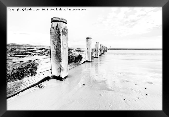 Sea Defence Redcar North Yorkshire Framed Print by keith sayer