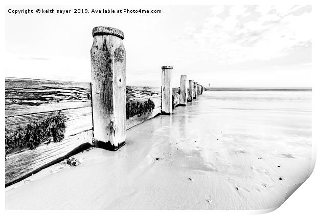 Sea Defence Redcar North Yorkshire Print by keith sayer