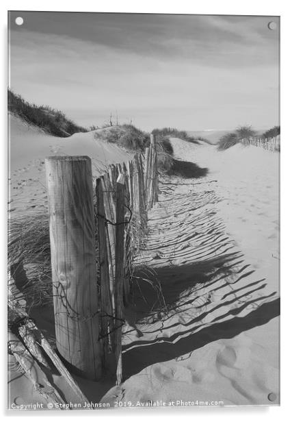 Formby sand dunes Acrylic by Stephen Johnson