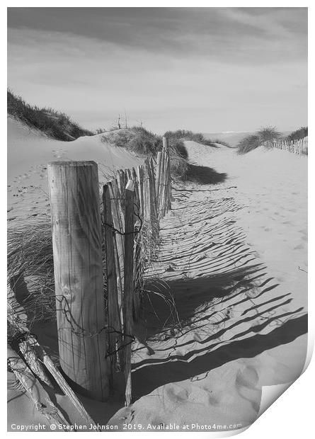 Formby sand dunes Print by Stephen Johnson