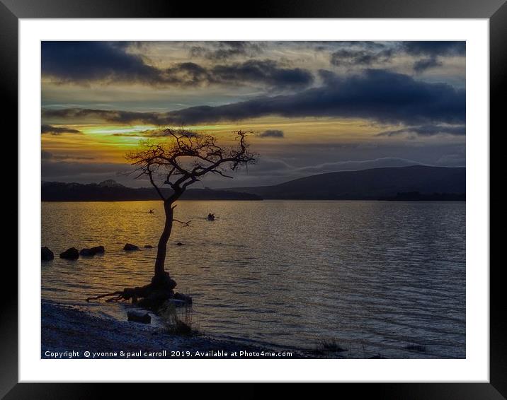 Millarochy Bay, Loch Lomond at sunset Framed Mounted Print by yvonne & paul carroll