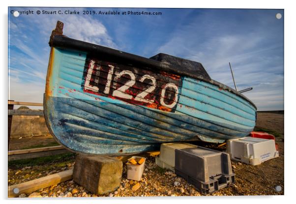 Fishing boat at Selsey Acrylic by Stuart C Clarke