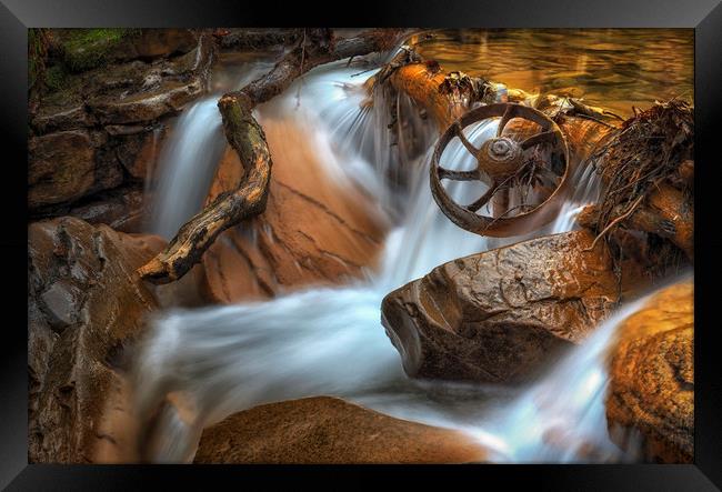 Coal Mining Wagon Wheel Framed Print by Leighton Collins
