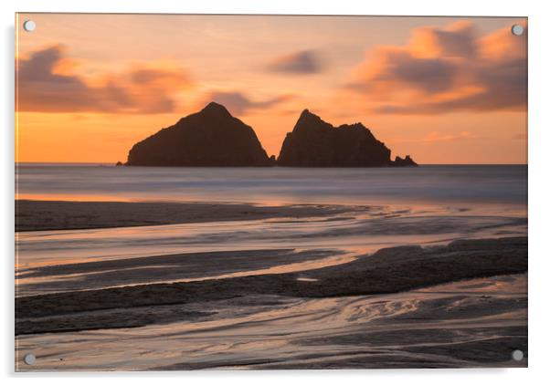 Carters Rocks  Sunset Acrylic by CHRIS BARNARD