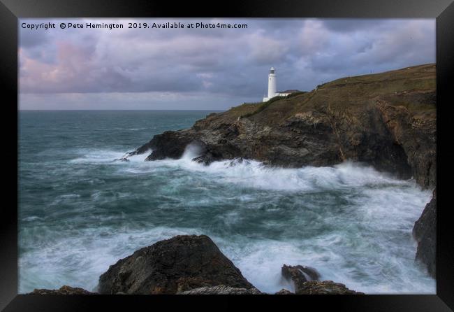 Trevose lighthouse in Cornwall Framed Print by Pete Hemington